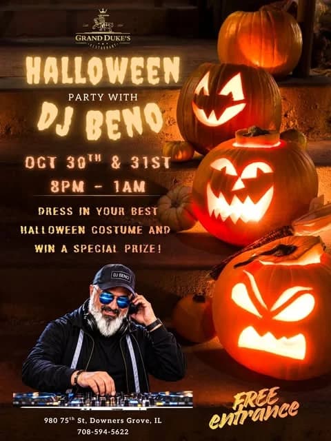 Grand Duke's Halloween Party with DJ Beno — Oct 31